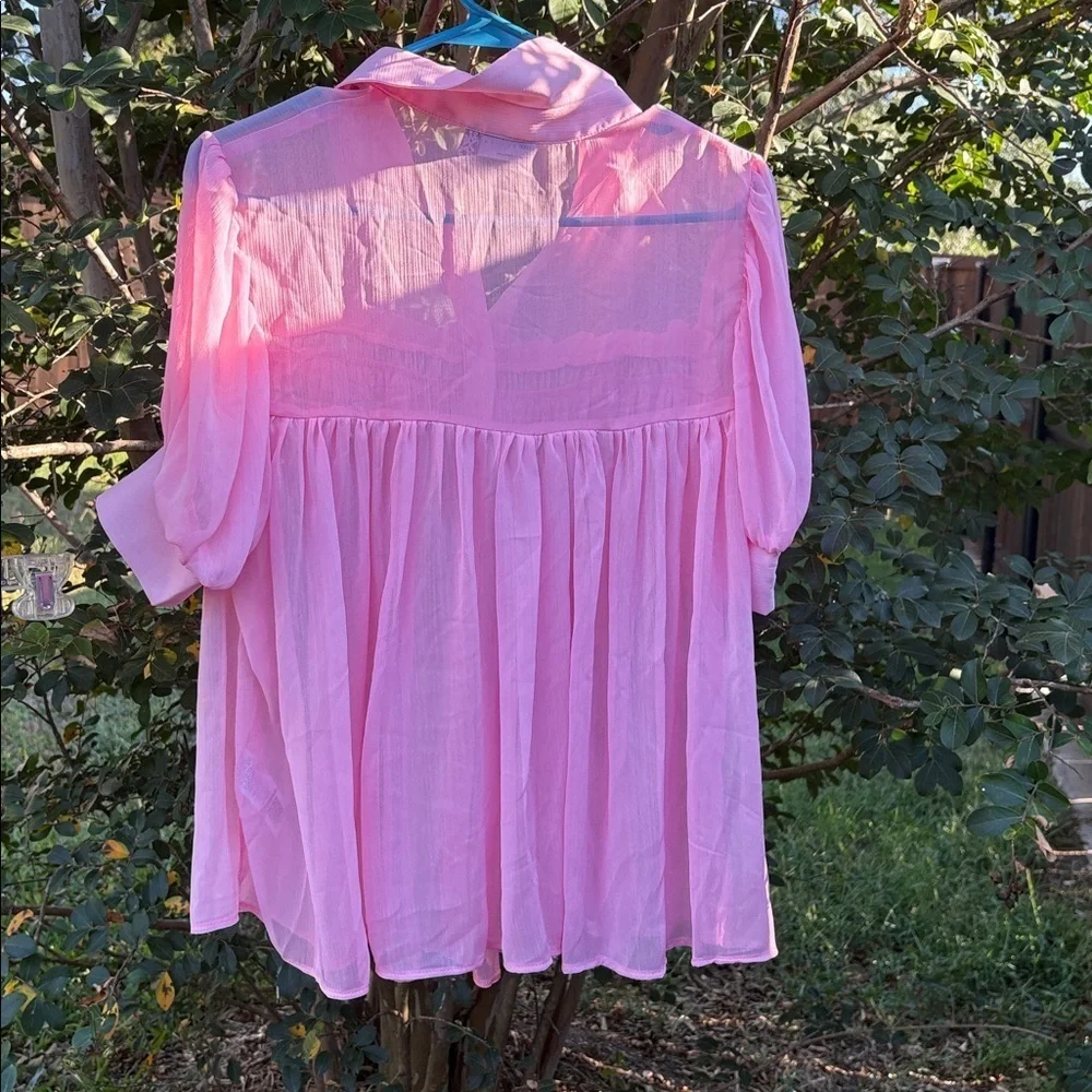 ASOS Pink Sheer Blouse - Picture 6 of 6